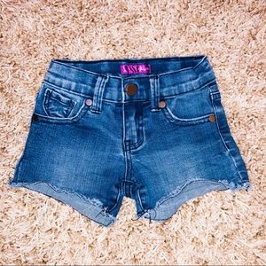 Girls Aqua Jean Shorts